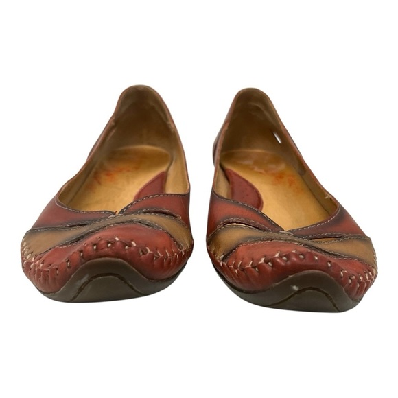 Pikolinos Red & Brown Leather Bohemian Slip On Comfort Shoes Women’s 42 - Picture 3 of 13